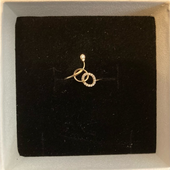 8K Yellow Solid Gold with CZ Minimalist Ring, Aymir Jewelry, size 7.5 - Picture 3 of 6